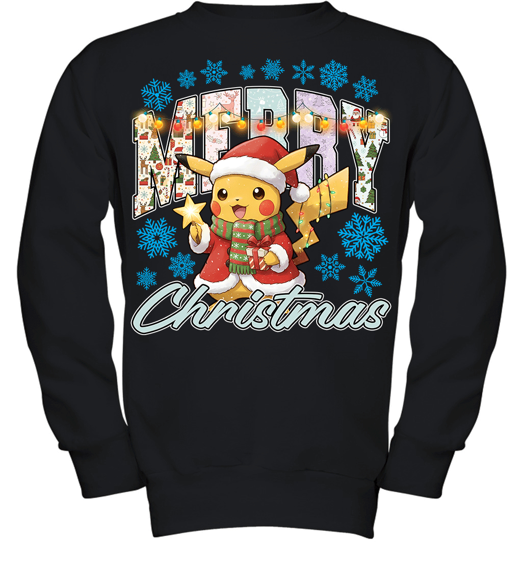 Pikachu Lights & Gifts Merry Christmas Graphic T-shirt