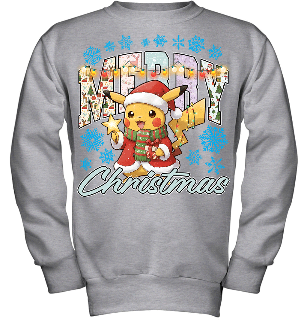 Pikachu Lights & Gifts Merry Christmas Graphic T-shirt