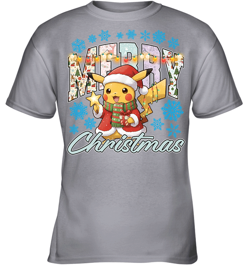 Pikachu Lights & Gifts Merry Christmas Graphic T-shirt