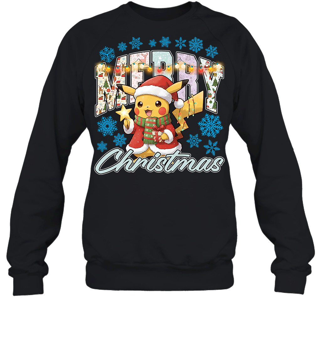 Pikachu Lights & Gifts Merry Christmas Graphic T-shirt
