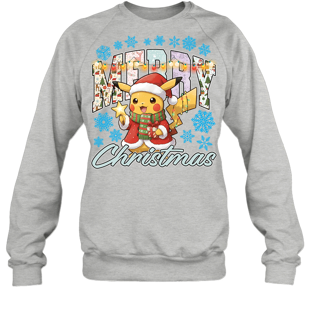 Pikachu Lights & Gifts Merry Christmas Graphic T-shirt