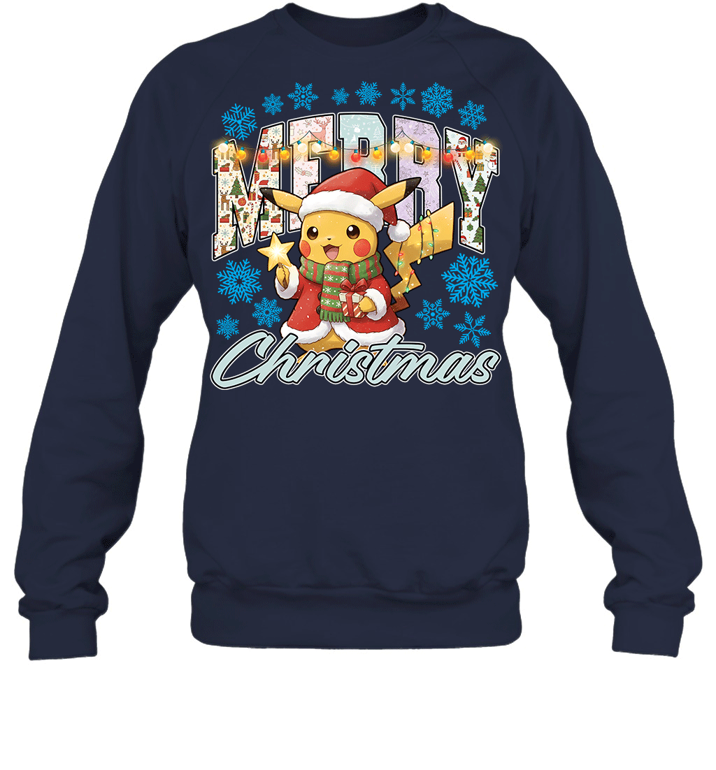 Pikachu Lights & Gifts Merry Christmas Graphic T-shirt