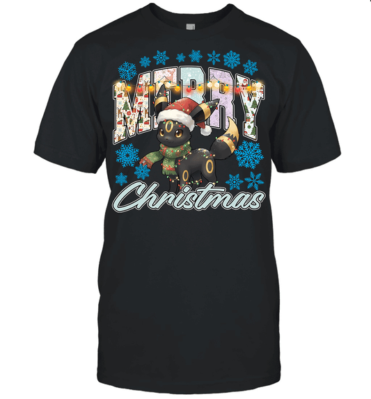 Umbreon Lights & Gifts Merry Christmas Graphic T-shirt
