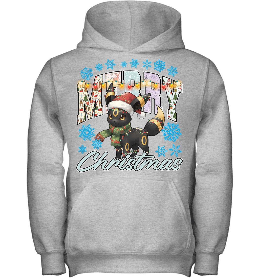Umbreon Lights & Gifts Merry Christmas Graphic T-shirt