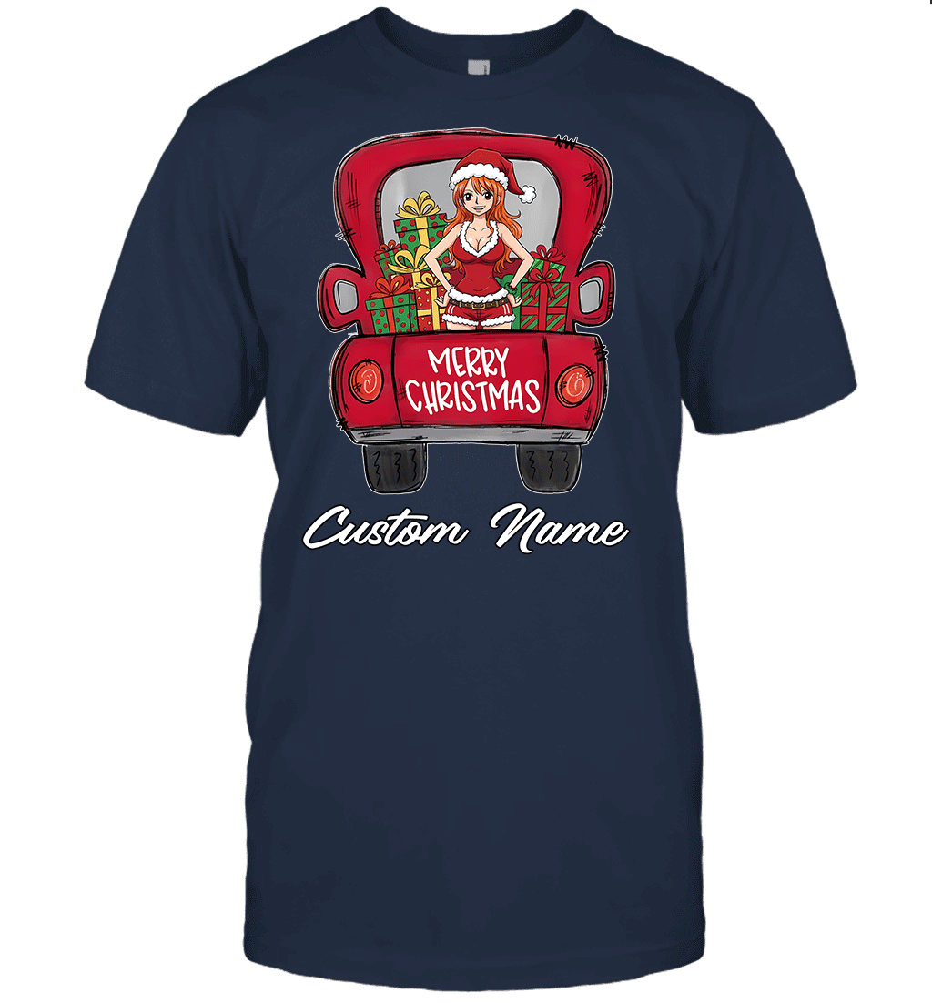 One Piece Nami Merry Christmas Personalized Graphic T-shirt