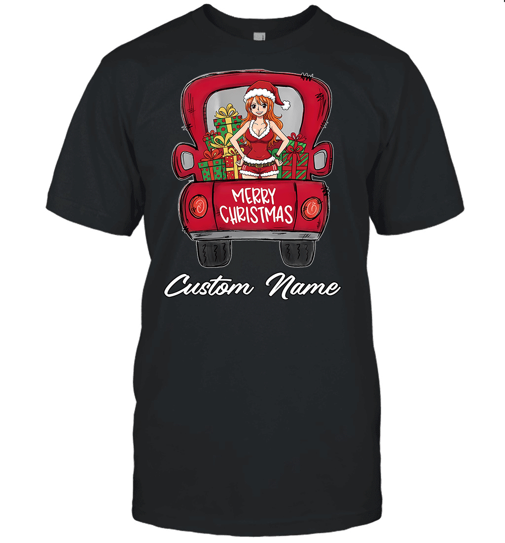 One Piece Nami Merry Christmas Personalized Graphic T-shirt