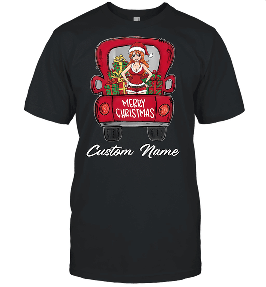 One Piece Nami Merry Christmas Personalized Graphic T-shirt