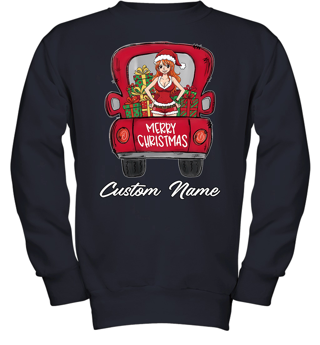 One Piece Nami Merry Christmas Personalized Graphic T-shirt