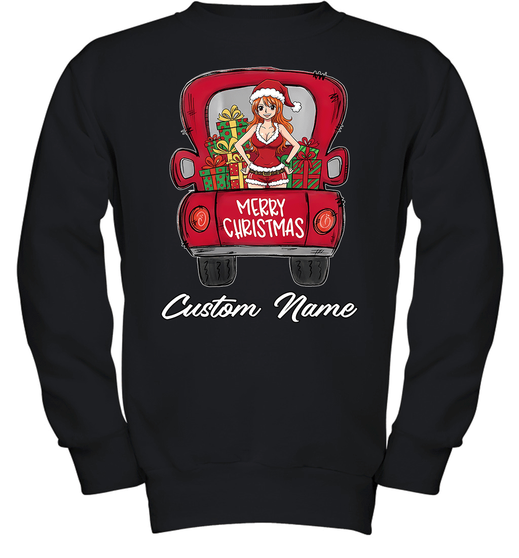 One Piece Nami Merry Christmas Personalized Graphic T-shirt