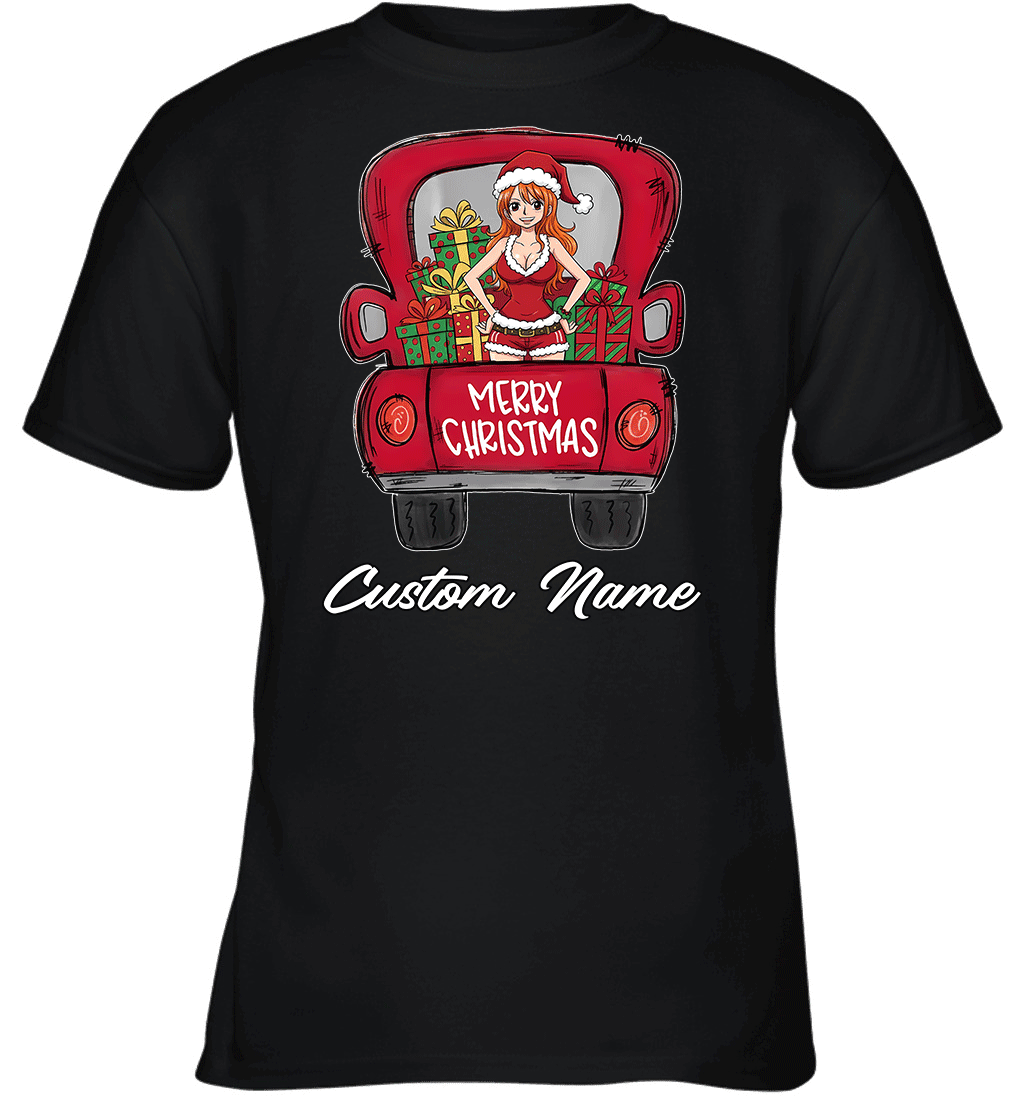 One Piece Nami Merry Christmas Personalized Graphic T-shirt