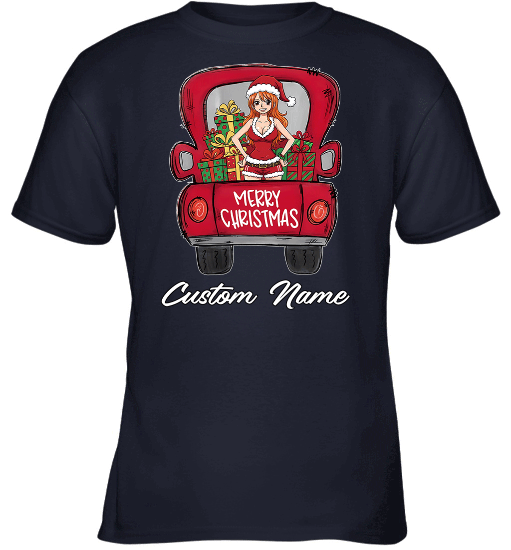 One Piece Nami Merry Christmas Personalized Graphic T-shirt