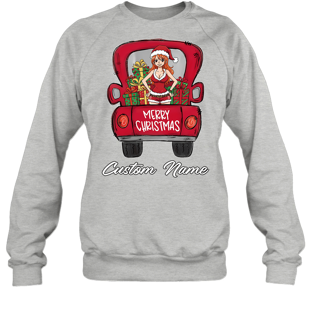 One Piece Nami Merry Christmas Personalized Graphic T-shirt