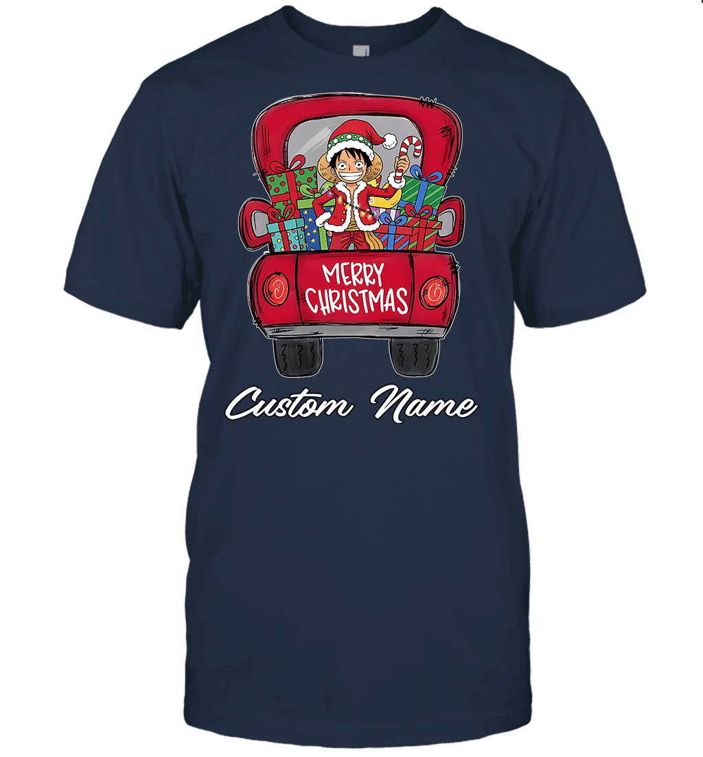 One Piece Monkey D. Luffy Merry Christmas Personalized Graphic T-shirt