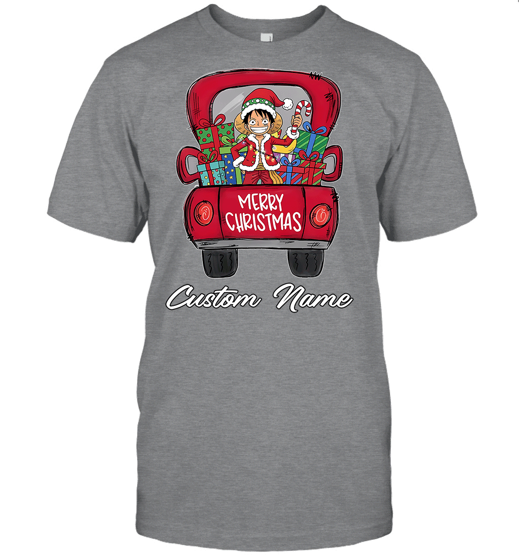 One Piece Monkey D. Luffy Merry Christmas Personalized Graphic T-shirt