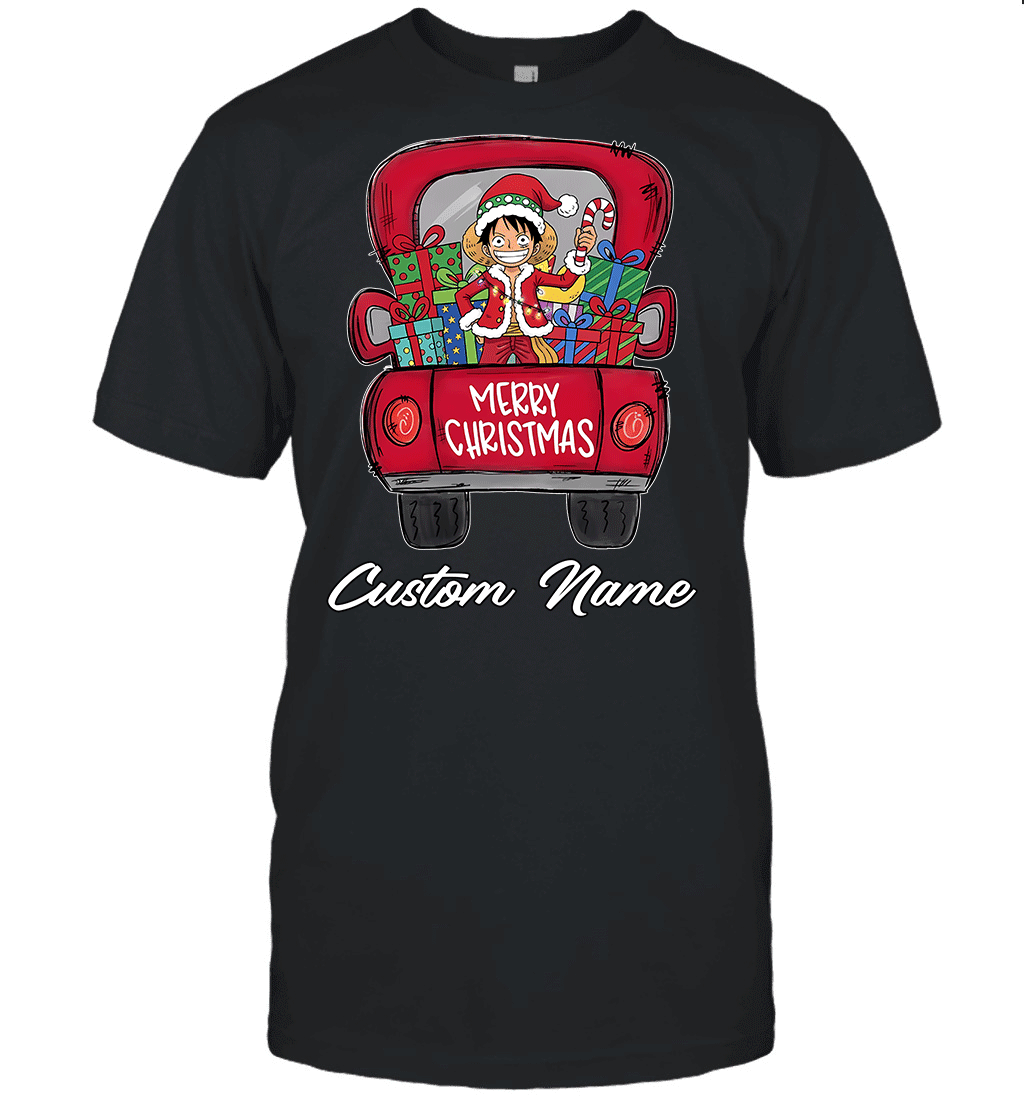 One Piece Monkey D. Luffy Merry Christmas Personalized Graphic T-shirt