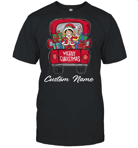 One Piece Monkey D. Luffy Merry Christmas Personalized Graphic T-shirt