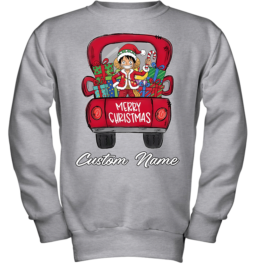 One Piece Monkey D. Luffy Merry Christmas Personalized Graphic T-shirt