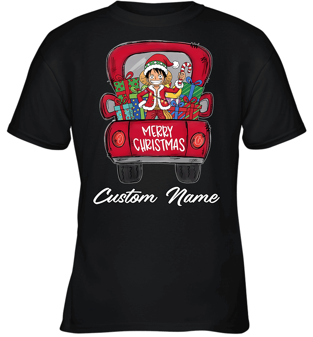 One Piece Monkey D. Luffy Merry Christmas Personalized Graphic T-shirt