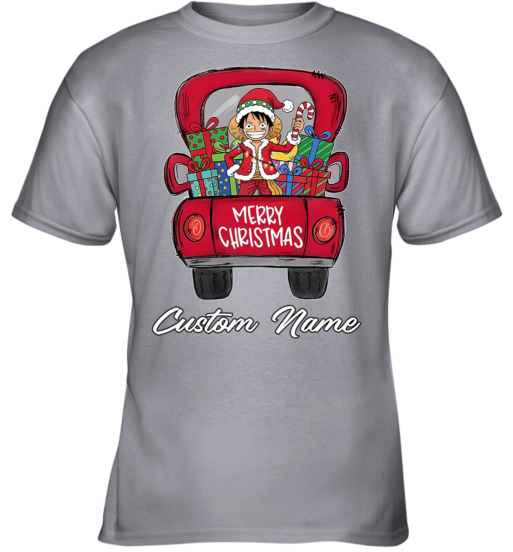 One Piece Monkey D. Luffy Merry Christmas Personalized Graphic T-shirt