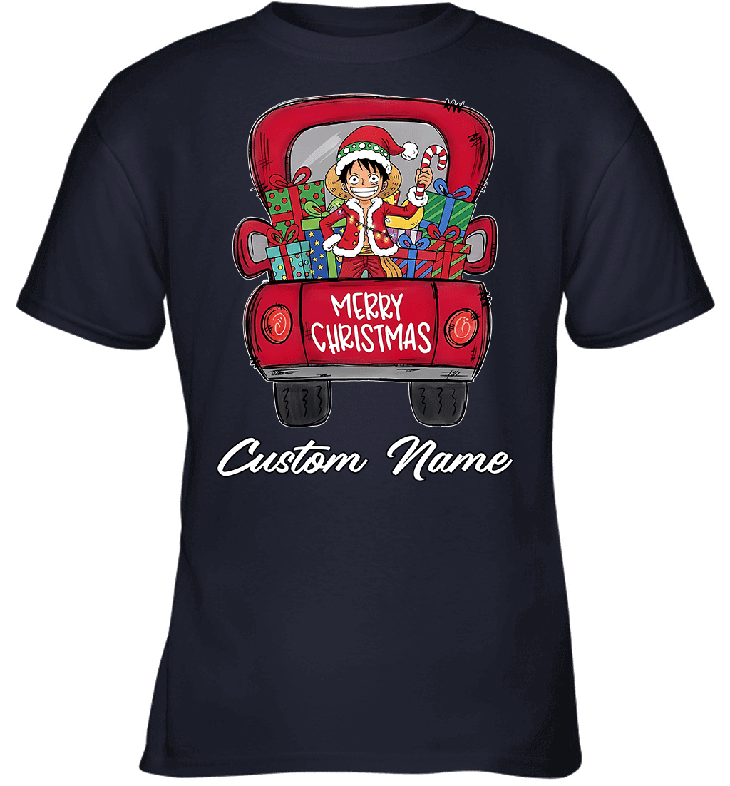One Piece Monkey D. Luffy Merry Christmas Personalized Graphic T-shirt