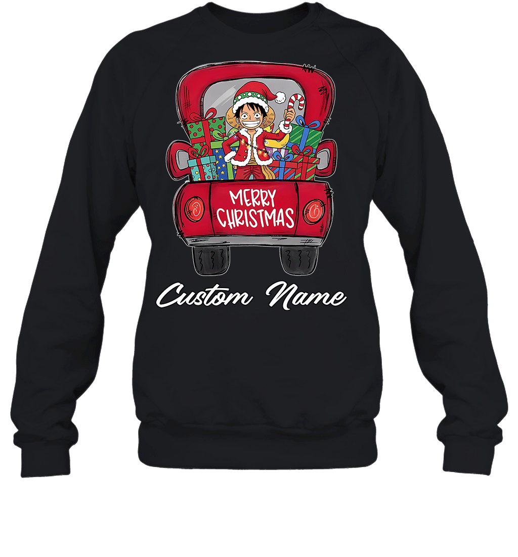 One Piece Monkey D. Luffy Merry Christmas Personalized Graphic T-shirt