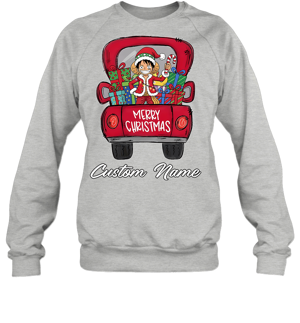 One Piece Monkey D. Luffy Merry Christmas Personalized Graphic T-shirt