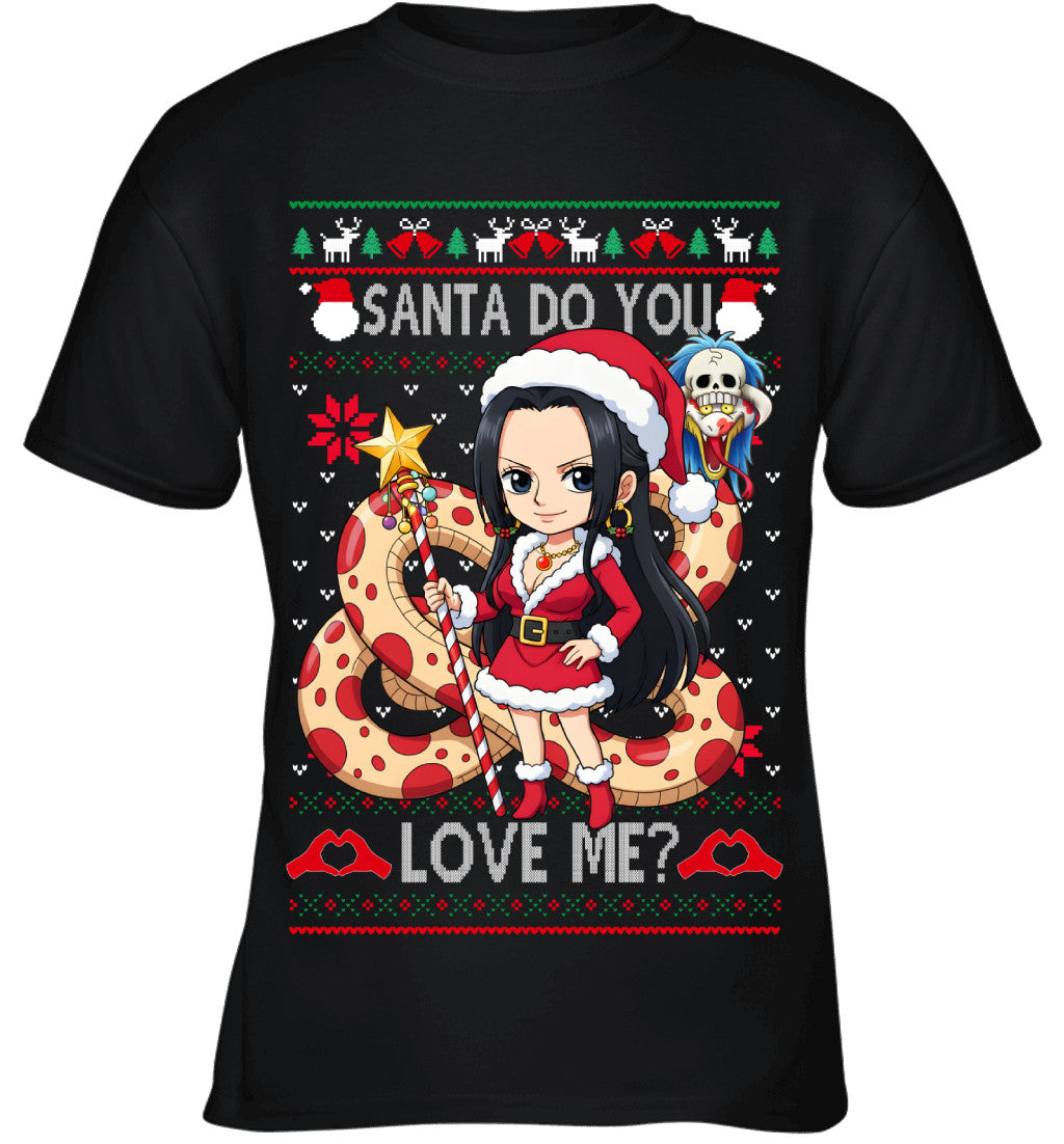 Boa Hancock One Piece Santa Do You Love Me Ugly Christmas T-Shirt