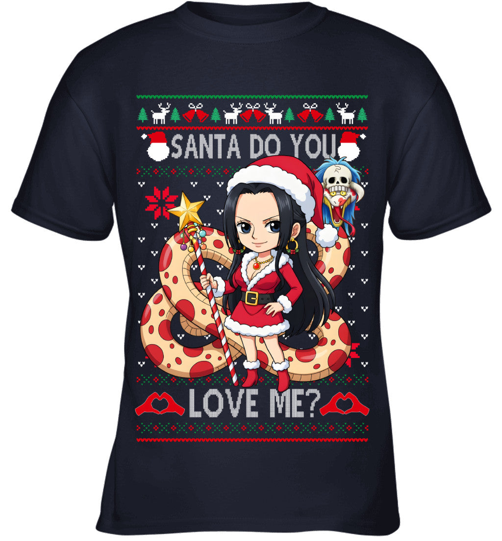 Boa Hancock One Piece Santa Do You Love Me Ugly Christmas T-Shirt
