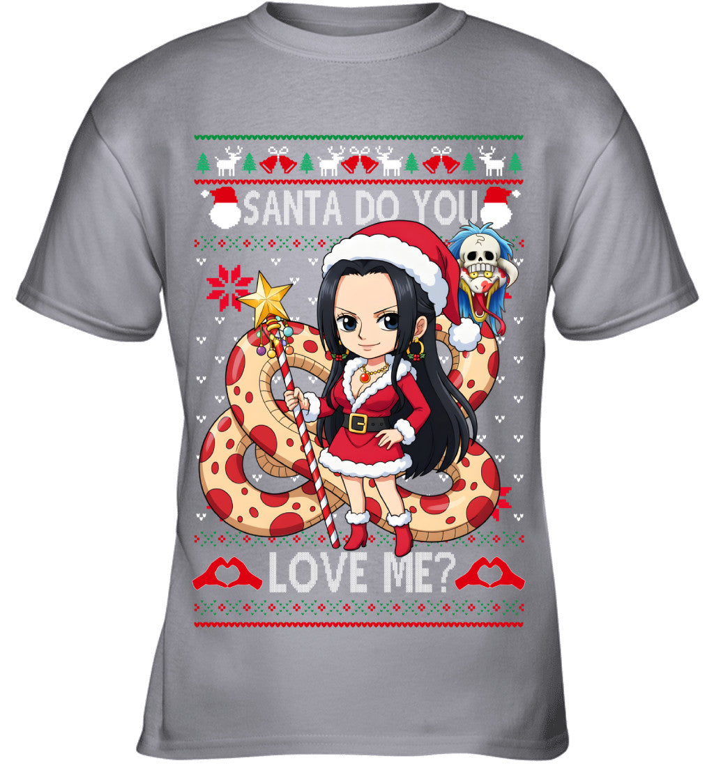 Boa Hancock One Piece Santa Do You Love Me Ugly Christmas T-Shirt