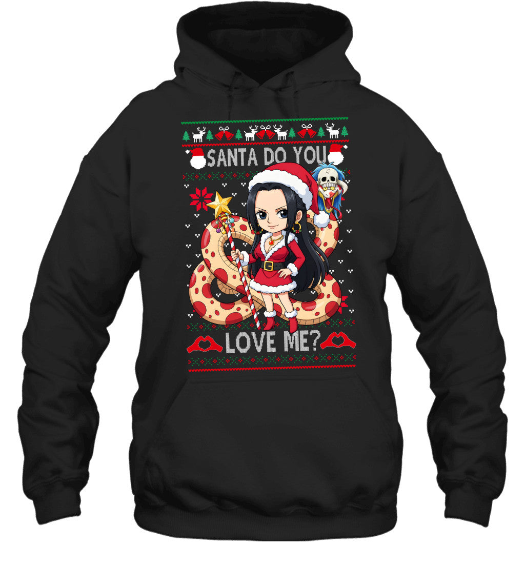 Boa Hancock One Piece Santa Do You Love Me Ugly Christmas T-Shirt