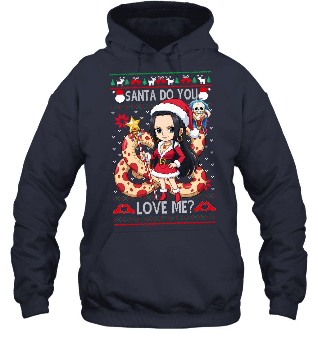 Boa Hancock One Piece Santa Do You Love Me Ugly Christmas T-Shirt