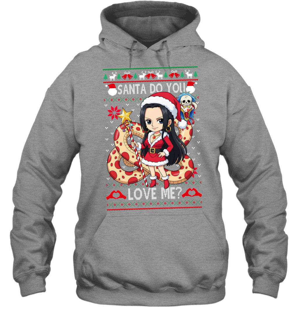 Boa Hancock One Piece Santa Do You Love Me Ugly Christmas T-Shirt