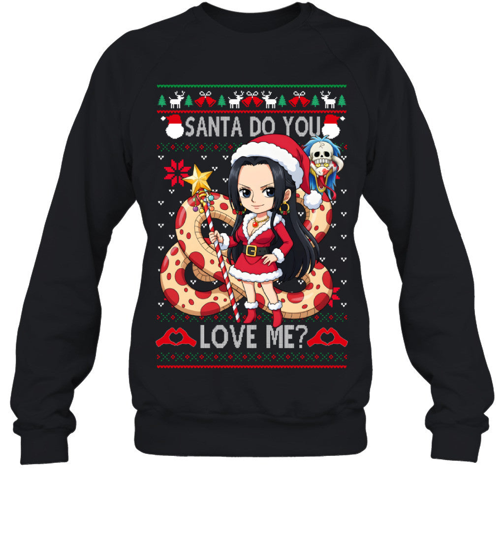 Boa Hancock One Piece Santa Do You Love Me Ugly Christmas T-Shirt