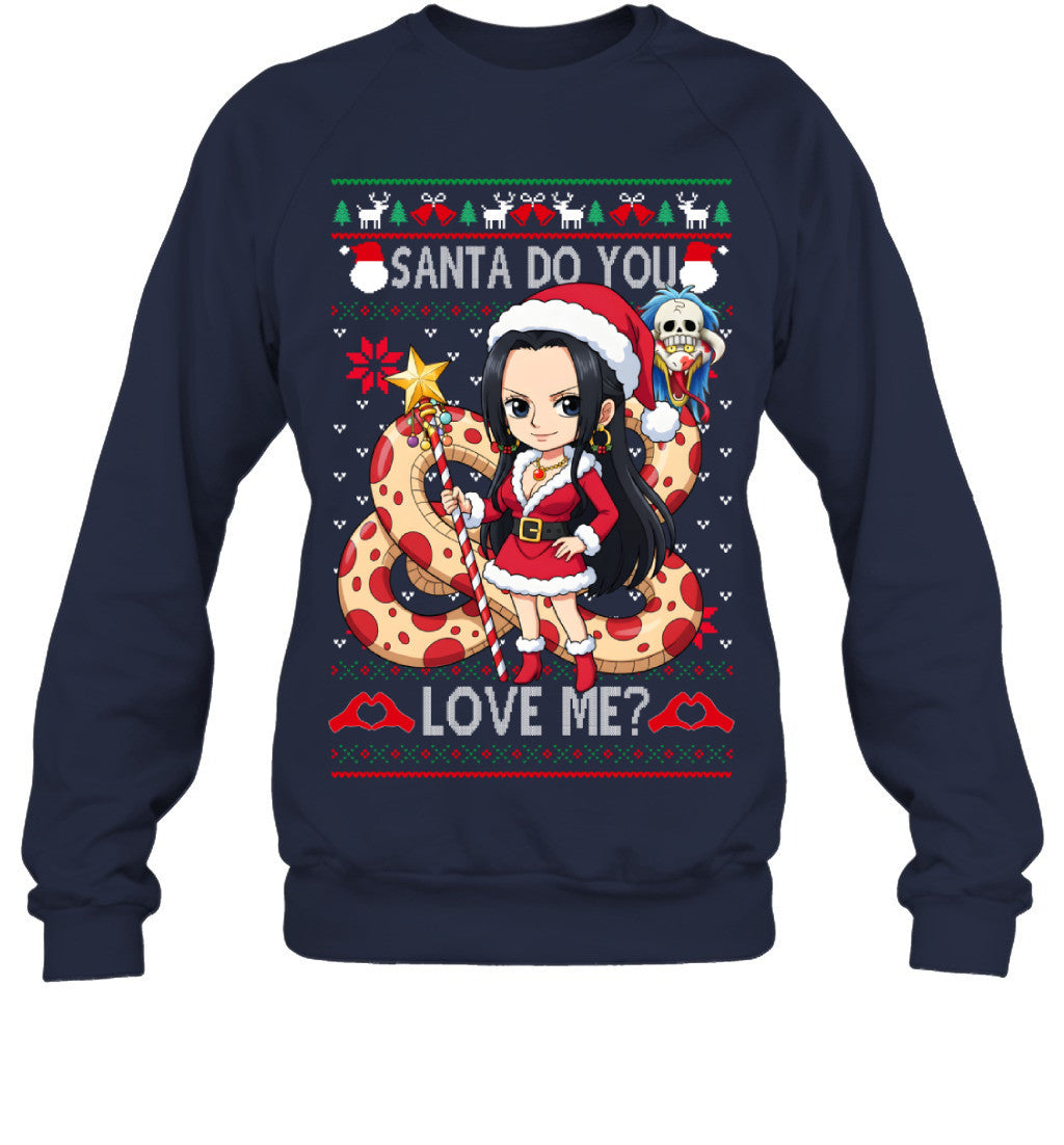 Boa Hancock One Piece Santa Do You Love Me Ugly Christmas T-Shirt