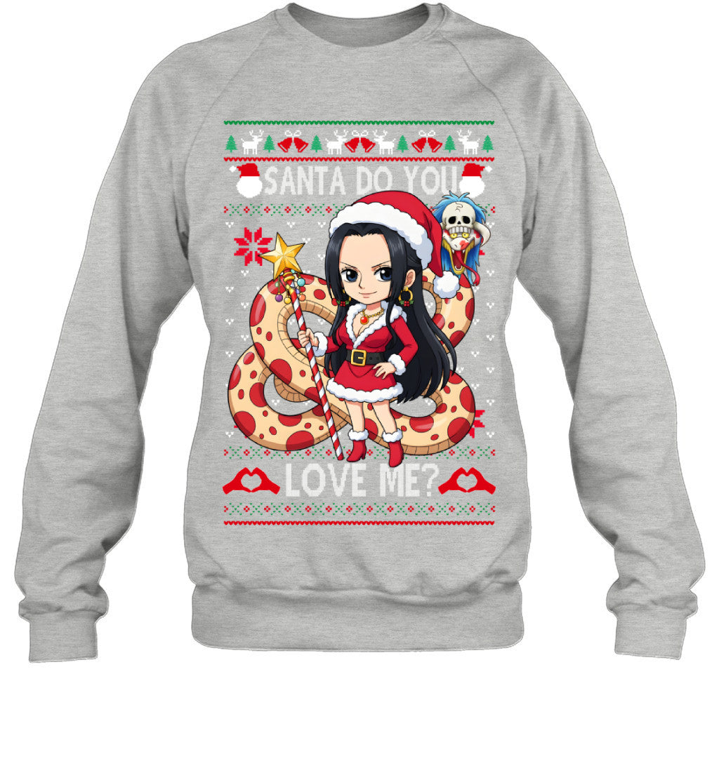 Boa Hancock One Piece Santa Do You Love Me Ugly Christmas T-Shirt