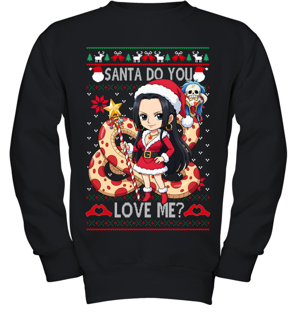 Boa Hancock One Piece Santa Do You Love Me Ugly Christmas T-Shirt