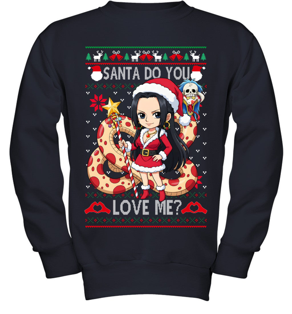Boa Hancock One Piece Santa Do You Love Me Ugly Christmas T-Shirt