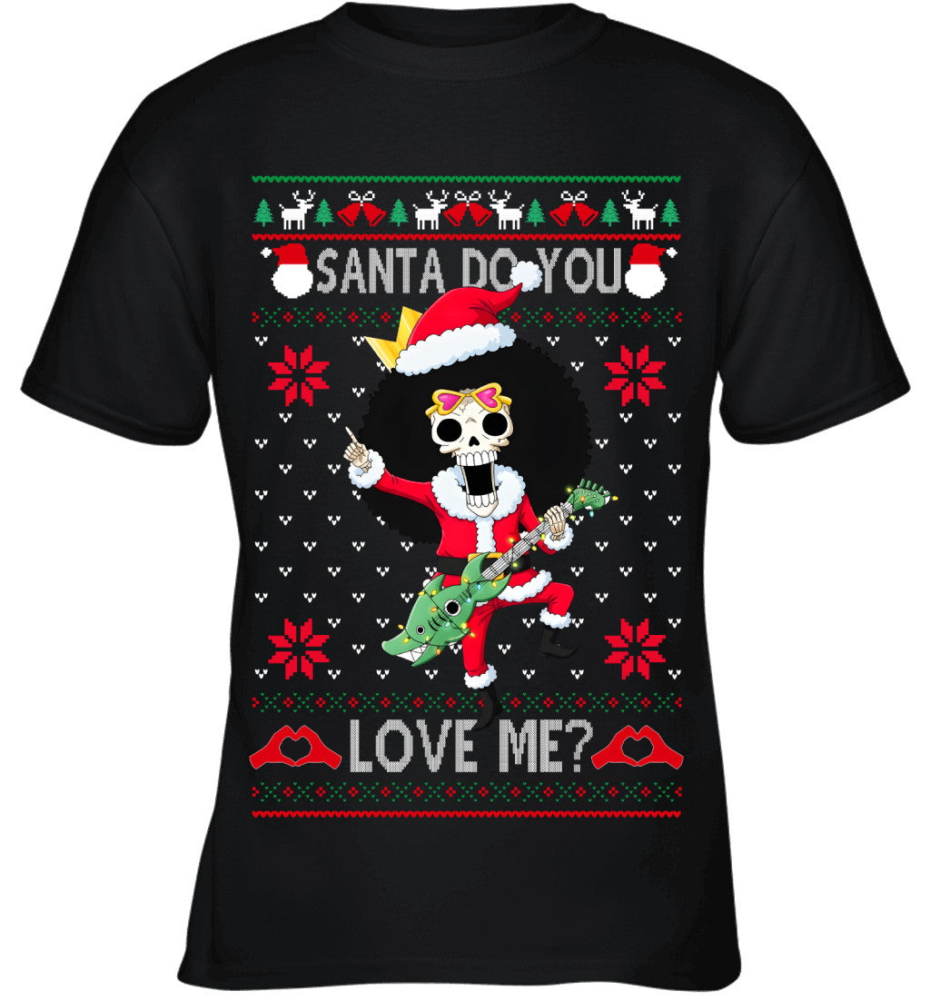 "Soul King" Brook One Piece Santa Do You Love Me Ugly Christmas T-Shirt