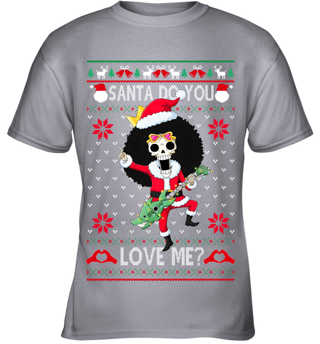 "Soul King" Brook One Piece Santa Do You Love Me Ugly Christmas T-Shirt