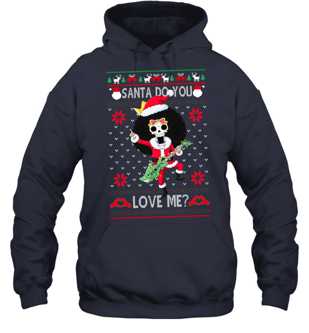 "Soul King" Brook One Piece Santa Do You Love Me Ugly Christmas T-Shirt