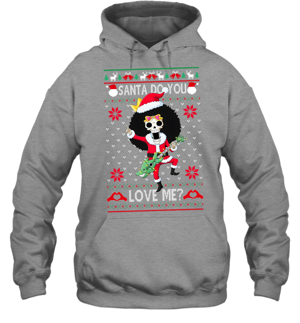 "Soul King" Brook One Piece Santa Do You Love Me Ugly Christmas T-Shirt