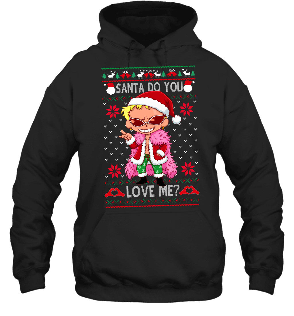 Donquixote Doflamingo One Piece Santa Do You Love Me Ugly Christmas T-Shirt