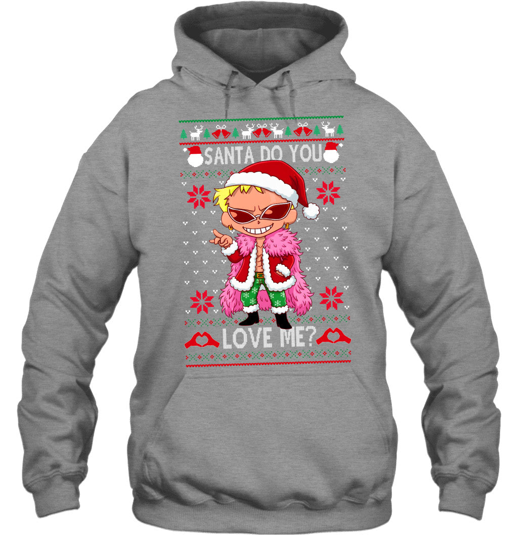 Donquixote Doflamingo One Piece Santa Do You Love Me Ugly Christmas T-Shirt