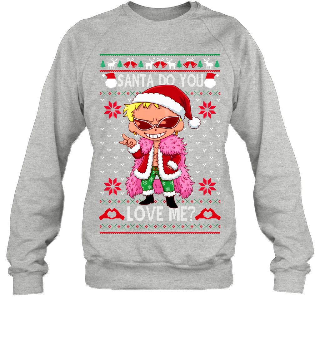 Donquixote Doflamingo One Piece Santa Do You Love Me Ugly Christmas T-Shirt
