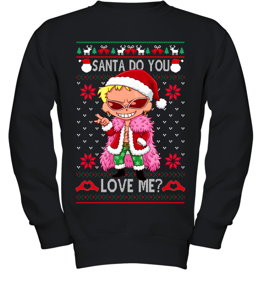 Donquixote Doflamingo One Piece Santa Do You Love Me Ugly Christmas T-Shirt