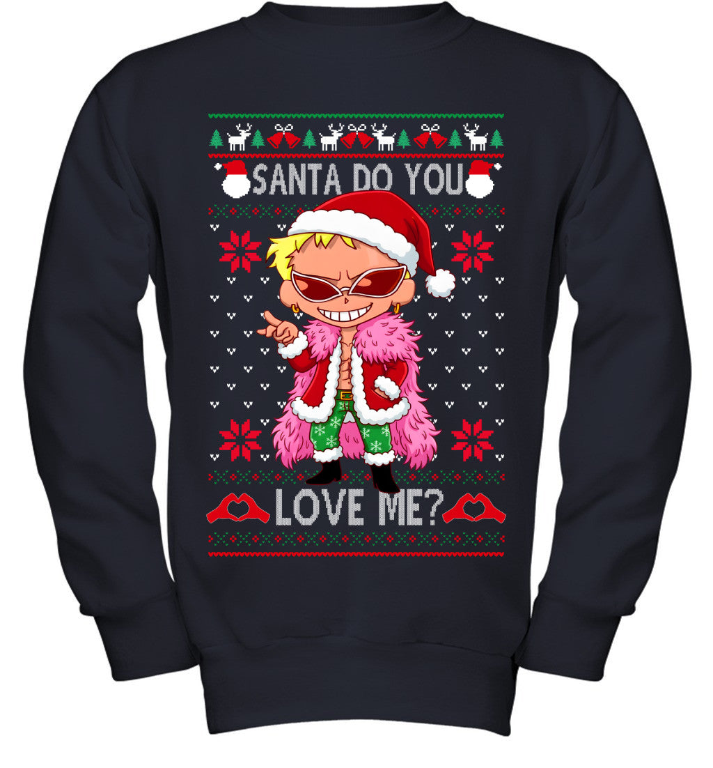 Donquixote Doflamingo One Piece Santa Do You Love Me Ugly Christmas T-Shirt