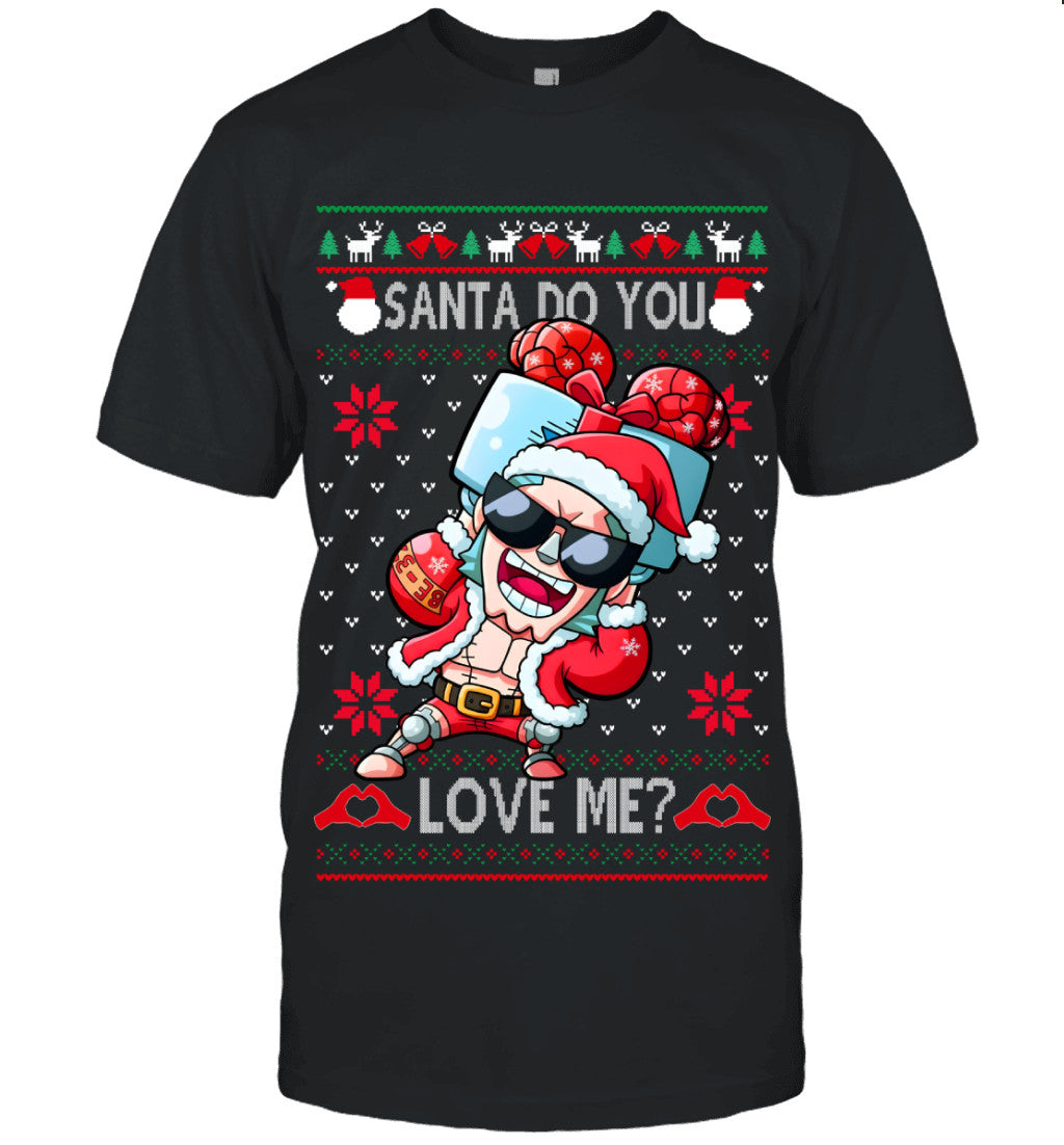 "Cyborg" Franky One Piece Santa Do You Love Me Ugly Christmas T-Shirt