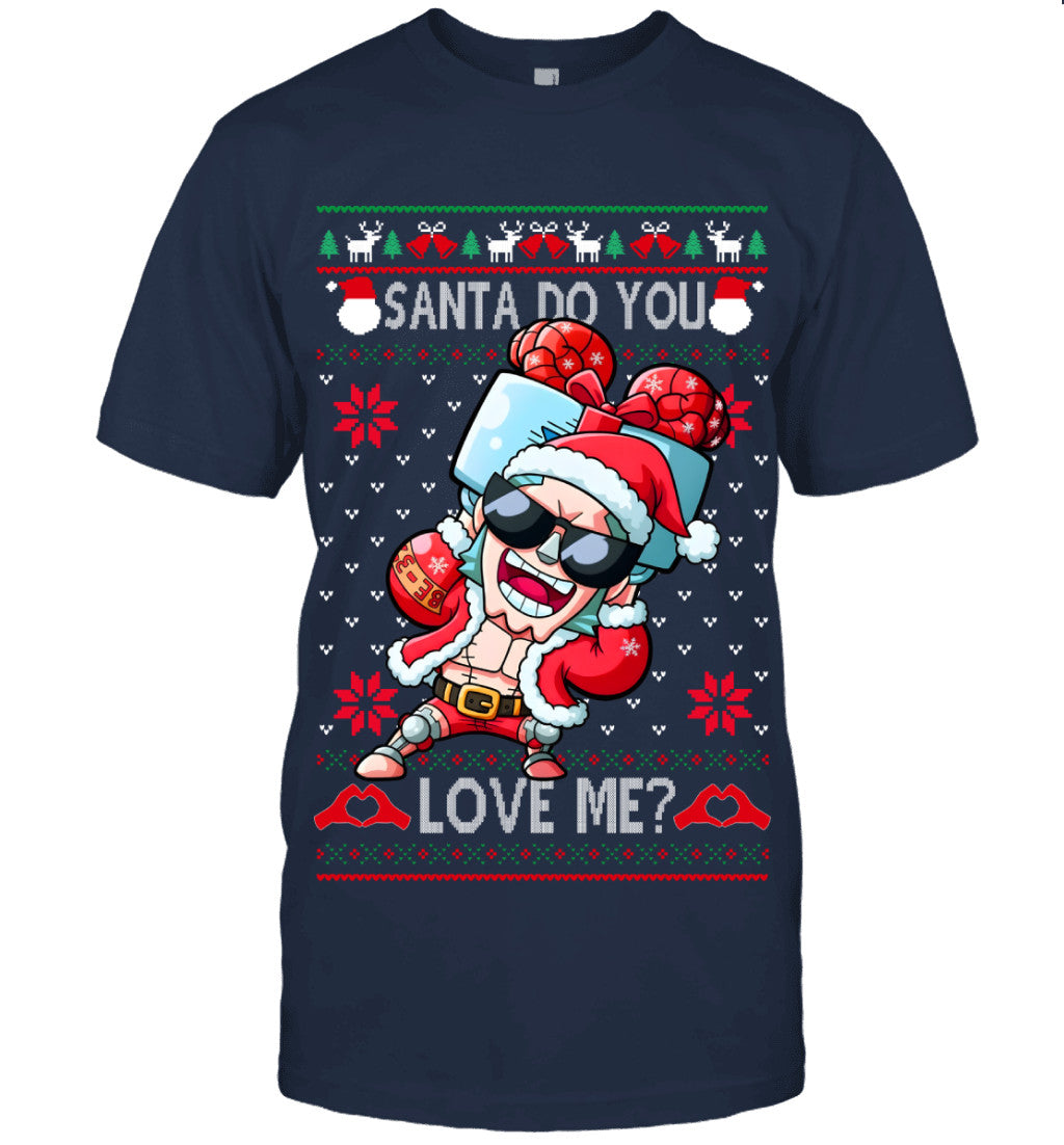 "Cyborg" Franky One Piece Santa Do You Love Me Ugly Christmas T-Shirt