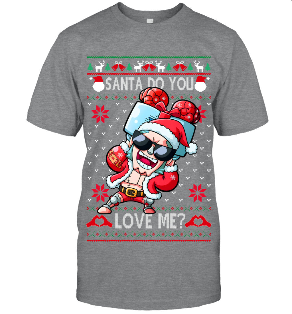 "Cyborg" Franky One Piece Santa Do You Love Me Ugly Christmas T-Shirt
