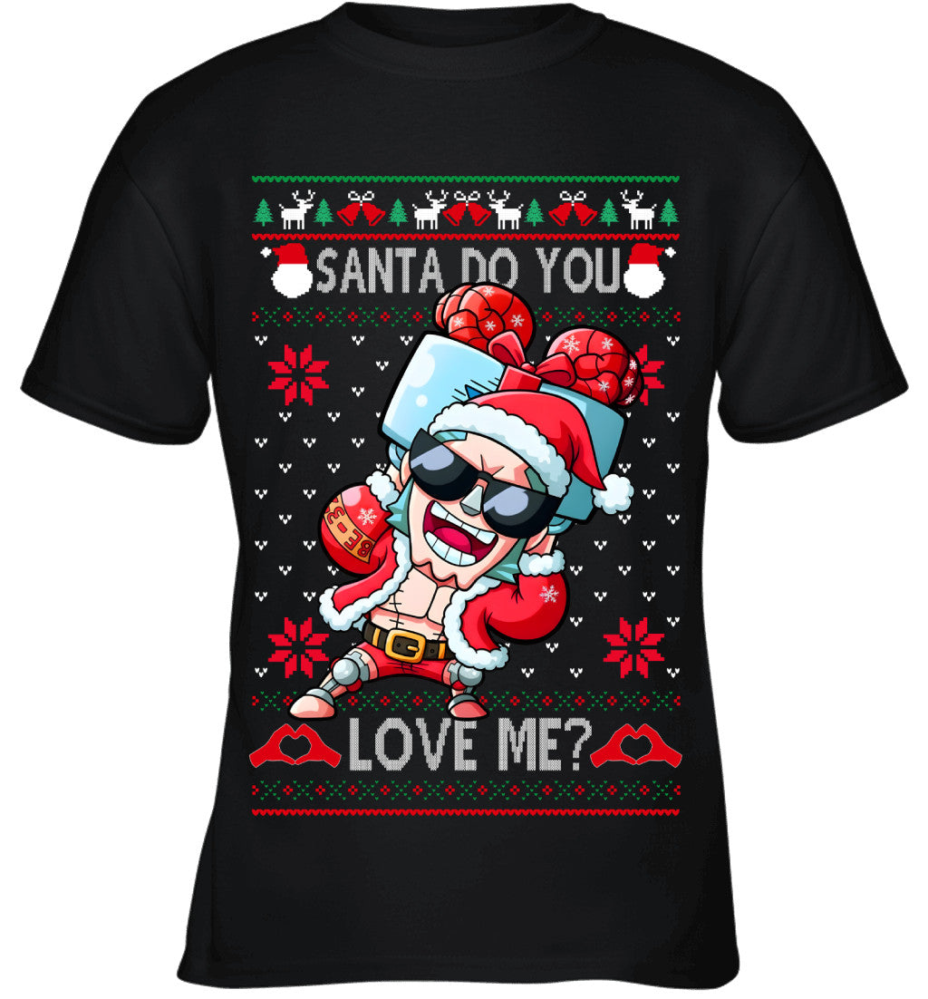 "Cyborg" Franky One Piece Santa Do You Love Me Ugly Christmas T-Shirt